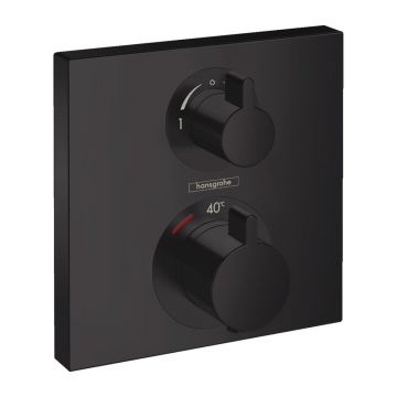 Baterie dus termostatata Hansgrohe Ecostat Square doua functii negru mat