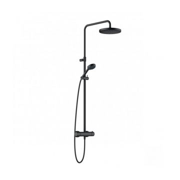 Coloana de dus cu termostat Kludi logo Dual Shower System negru mat