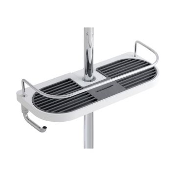 Etajera dus Ferro Emotion alb - inox
