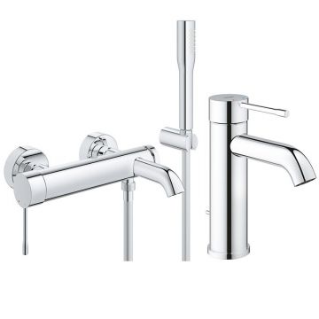 Pachet baterii baie Grohe Essence New,baterie cada cu set dus, baterie lavoar marimea S-(33628001,23589001)