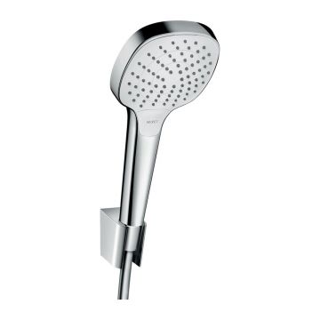 Set de dus Hansgrohe Croma Select E Vario cu suport si furtun crom - alb