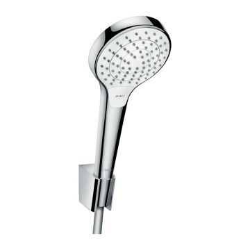 Set de dus Hansgrohe Croma Select S cu suport si furtun crom - alb