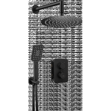 Set de dus incastrat cu baterie termostatica inclusa, negru mat, Deante, Box