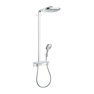 Showerpipe Hansgrohe Raindance Select E 300 cu 3 jeturi si butoane tip Touch