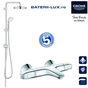 Sistem dus Grohe New Tempesta 210 +baterie cada termostat Grh 1000 (26381001, 34155003)