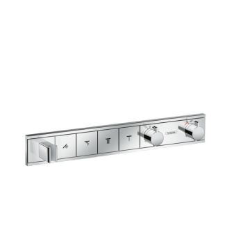 Baterie cada - dus termostatata Hansgrohe RainSelect cu 4 functii si agatatoare dus montaj incastrat necesita corp ingropat crom