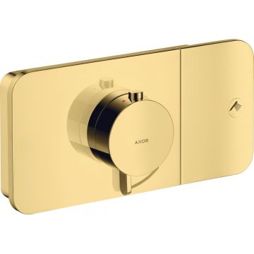 Baterie dus termostatata Hansgrohe Axor ONE cu 1 functie montaj incastrat necesita corp ingropat gold optic lustruit