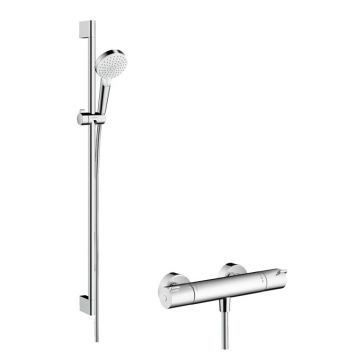 Baterie dus termostatata Hansgrohe Ecostat 1001 CL cu set de dus Crometta Vario cu bara 0.9m