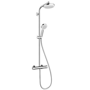 Coloana de dus Hansgrohe Crometta 160 1 jet cu baterie dus termostatata alb-crom