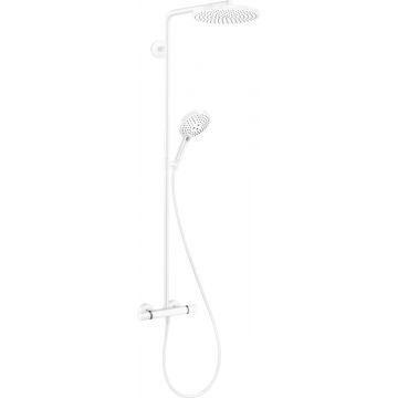 Coloana de dus Hansgrohe Raindance Select S 240 PowderRain 1jet cu baterie termostatata alb mat