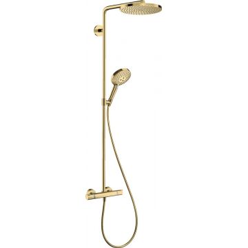 Coloana de dus Hansgrohe Raindance Select S 240 PowderRain 1jet cu baterie termostatata gold optic lustruit