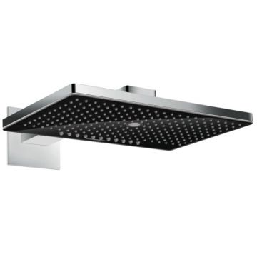 Palarie de dus Hansgrohe Rainmaker Select 460 cu 3 jeturi negru-crom si brat de perete 460mm