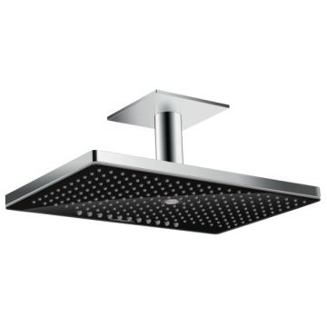 Palarie de dus Hansgrohe Rainmaker Select 460 cu 3 jeturi negru-crom si brat de tavan 100mm necesita set de baza