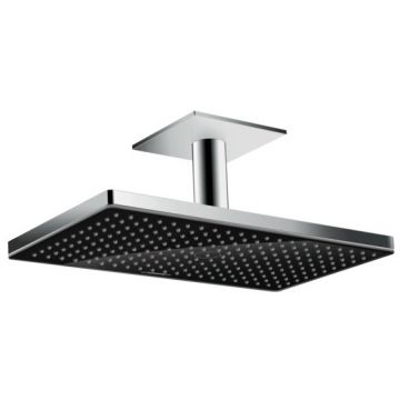 Palarie de dus Hansgrohe Rainmaker Select 460 negru-crom si brat de tavan 100mm necesita set de baza