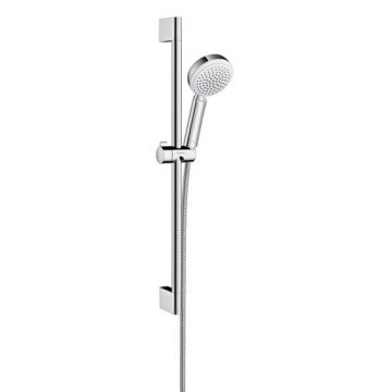 Set de dus Hansgrohe Crometta 100 Vario alb-crom cu bara de 0.65 m