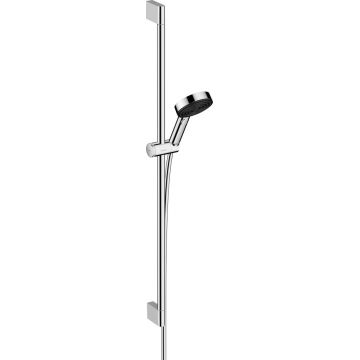 Set de dus Hansgrohe Pulsify Select 105 Relaxation cu 3 tipuri de jet si bara de 0.9 m crom