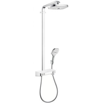 Showerpipe Hansgrohe Select E 300 2jet cu baterie Shower Tablet 300 alb-crom