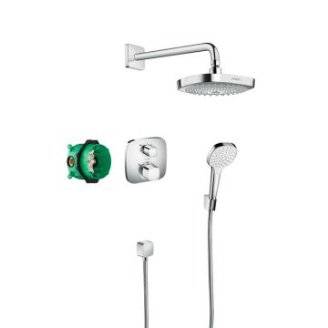 Sistem de dus incastrat termostatat Hansgrohe Design Croma Select E Ecostat E cu 2 consumatori