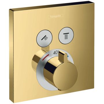 Baterie cada - dus termostatata Hansgrohe ShowerSelect cu montaj incastrat necesita corp ingropat gold optic lustruit