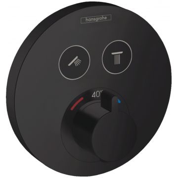 Baterie cada - dus termostatata Hansgrohe ShowerSelect S cu montaj incastrat necesita corp ingropat negru mat