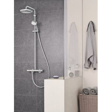 Coloana dus, termostat Grohe Tempesta 210,brat ajustabil, para dus inclusa, anti-calcar, crom-27922001