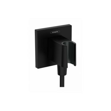 Cot conector cu suport para dus Hansgrohe Fixfit negru mat