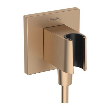 Cot conector dus cu suport para Hansgrohe Fixfit E bronz periat