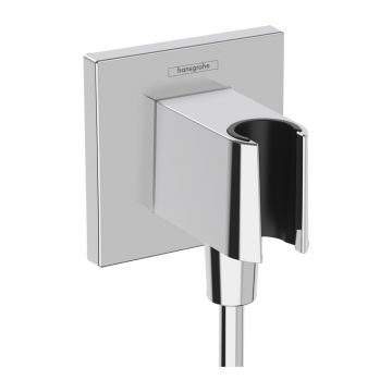 Cot conector dus cu suport para Hansgrohe Fixfit E crom lucios