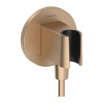 Cot conector dus Hansgrohe Fixfit S cu suport para bronz periat