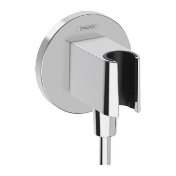 Cot conector dus Hansgrohe Fixfit S cu suport para crom lucios