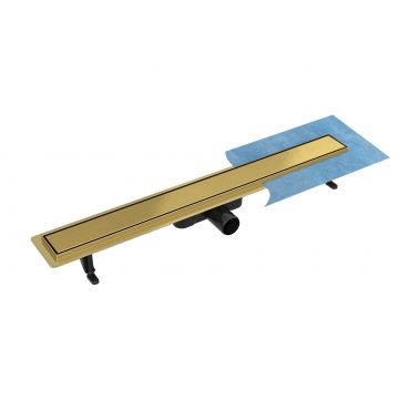 Pachet rigola de dus Besco Virgo Duo Gold cu capac 60cm