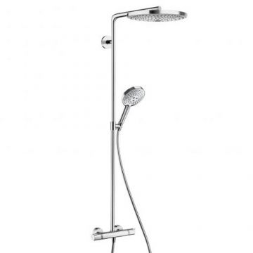 Coloana de dus fix si mobil cu baterie termostat Hansgrohe Raindance Select S crom