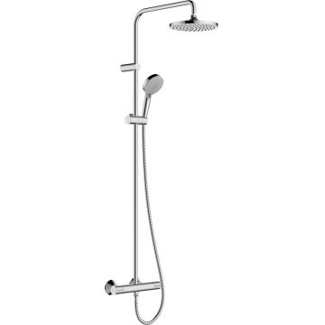 Coloana de dus Hansgrohe Vernis Blend 200 1 jet cu baterie termostatata crom