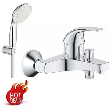 Pachet baterie cada Grohe + set dus Grohe 2 tipuri jet, furtun 1,25m (23768000,27799001)