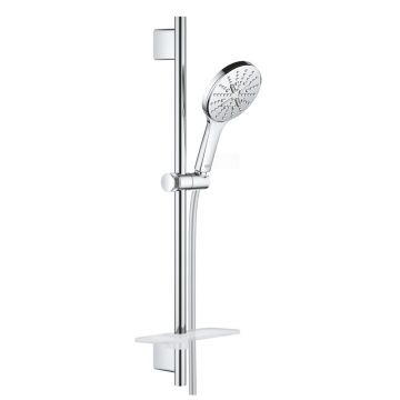 Set dus crom cu bara, para dus rotunda si furtun Grohe Rainshower Smartactive 130