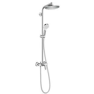 Showerpipe Hansgrohe Crometta S240 1 jet crom cu baterie dus inclusa