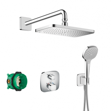 Sistem de dus cu baterie termostatata Hansgrohe Croma crom