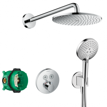 Sistem de dus cu baterie termostatata Hansgrohe Raindance crom