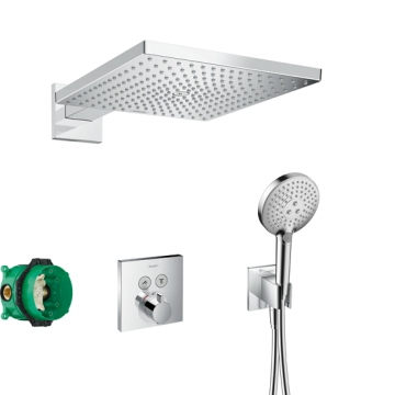 Sistem de dus cu baterie termostatata Hansgrohe Raindance crom