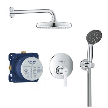 Sistem dus Grohe Get, montaj incastrat, palarie 21cm, corp incastrat inclus, crom-25220001