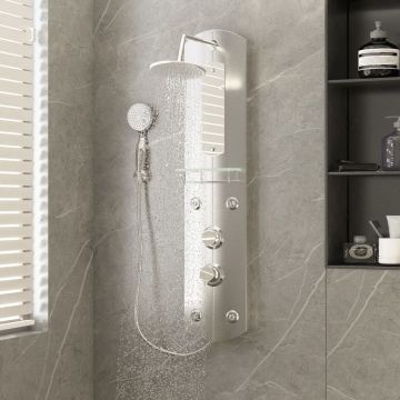vidaXL Unitate panou de duș, arginitiu, 25x43x110 cm