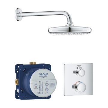 Sistem de dus incastrat Grohe Grohtherm Perfect Tempesta 210 cu 1 consumator crom