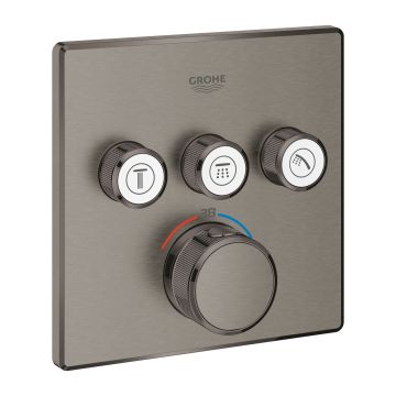 Baterie cada - dus termostatata Grohe Grohtherm SmartControl cu 3 functii montaj incastrat necesita corp ingropat brushed hard graphite