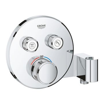 Baterie cada - dus termostatata Grohe Grohtherm SmartControl Round cu agatatoare dus integrata montaj incastrat necesita corp ingropat crom