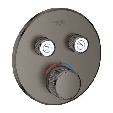 Baterie cada - dus termostatata Grohe Grohtherm SmartControl Round montaj incastrat necesita corp ingropat brushed hard graphite