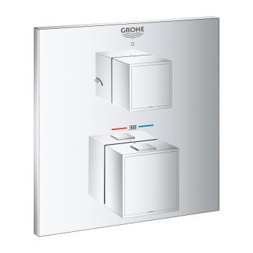 Baterie dus termostatata Grohe Grohtherm Cube cu 1 functie montaj incastrat necesita corp ingropat crom