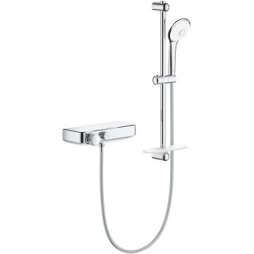 Baterie dus termostatata Grohe Grohtherm SmartControl cu set de dus cu bara de 600mm crom