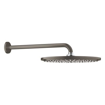 Palarie de dus Grohe RainShower Cosmopolitan 310 38cm si brat de dus 38cm de perete brushed hard graphite