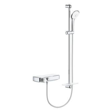 Set de dus cu baterie termostatata crom Grohe SmartControl