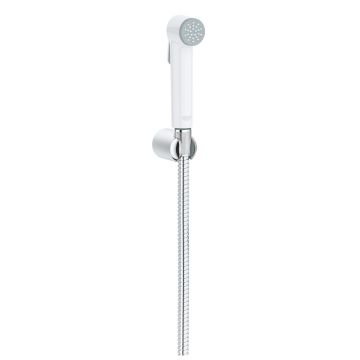Set de dus igiena intima Grohe Tempesta-F Trigger Spray 30 cu agatatoare si furtun 125cm 5.7 l/min crom-alb